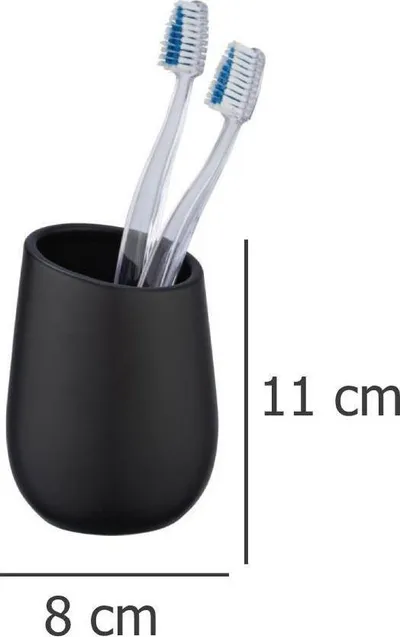 Gotë furçash dhëmbësh Wenko Badi, qeramike, e zezë - 3
