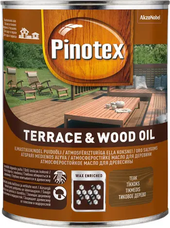 Vaj druri Pinotex Terrace & Wood Oil, 1L, për tarraca, ngjyra teak