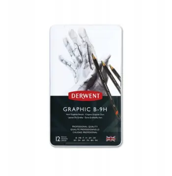 Set lapsash për skicim Derwent Graphic Hard, 12 copë, fortësi B deri 9H