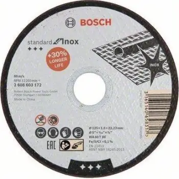 Disk prerës Bosch 2608603172, 125mm, për inoks, i zi