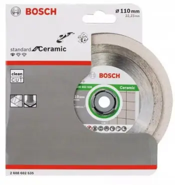 Disk prerës diamant Bosch 2608603075, 110mm, për qeramikë porcelan dhe gur, gri