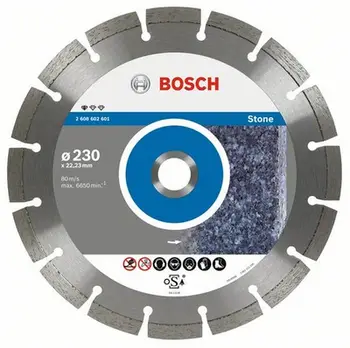 Disk prerës diamanti Bosch Standard for Stone, 115mm, 22.23mm, gri
