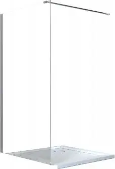 Panel dushi Besco Aveo Walk in 100, 100 cm, xham i temperuar 8 mm transparent, argjendtë