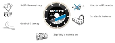 Disk prerës diamanti Graphite 57H616, 115mm, 22.2mm, i argjendtë - 2