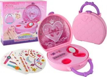 Set lodrash bukurie Beauty, valixhe me unaza dhe tatuazhe, rozë