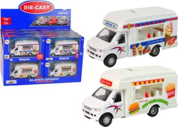 Set lodër kamper akulloresh Leantoys MIX, veturë metalike die cast, mekanizëm fërkimi, shumëngjyrëshe