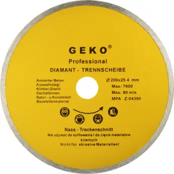 Disk prerës diamant GEKO, 200mm, vrimë 25.4mm