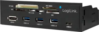 Panel frontal LogiLink UA0341, 3x USB 3.0, USB C, eSATA, lexues kartelash, i zi