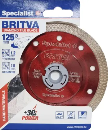Disk prerës Bloomsbury Blade Razor, 125x1.2x22 mm, për keramikë dhe gur