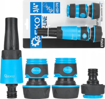 Set lidhës kopshti GEKO Sky-Line, 3/4", grykë spërkatëse, blu e zezë