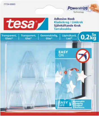 Grep ngjitës Tesa Glass, 0.2kg, set 5 copë, transparent