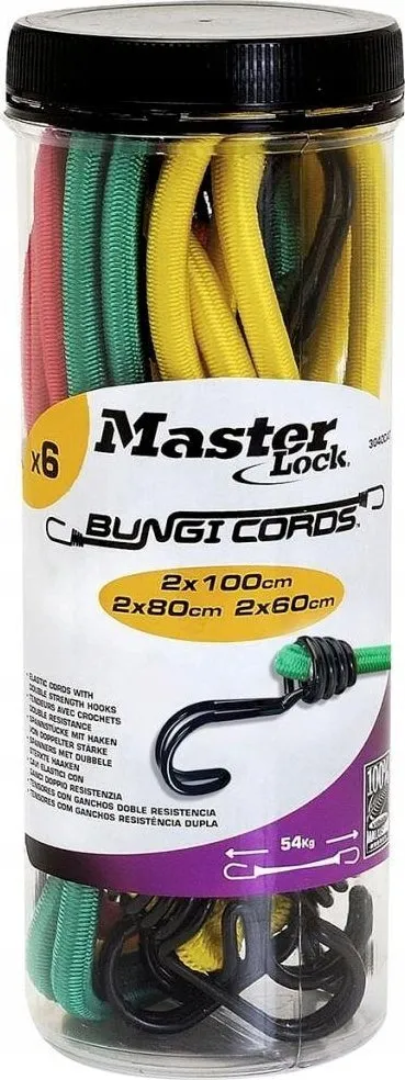 Set litarë elastikë Master Lock Bungee Jar, 6 copë, shumëngjyrësh - 3