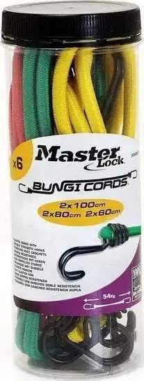Set litarë elastikë Master Lock Bungee Jar, 6 copë, shumëngjyrësh