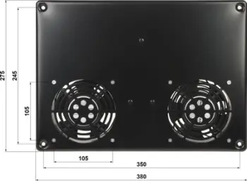 Panel ventilimi për kabinet RACK EPRADO A19 2W, 2 ventilatorë, 230V AC, i zi