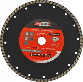 Disk prerës diamant Awtools DIAMOND BLADE 300 TURBO, 300mm, për beton dhe gur