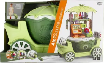 Set lodër supermarket Mega Creative SUPERMARK AKC, me karrocë dhe valixhe, jeshile