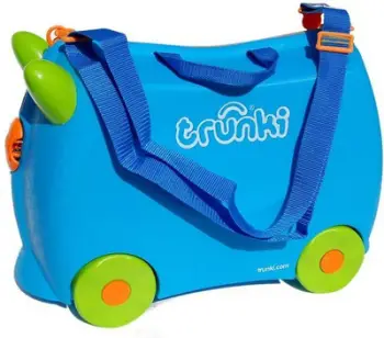 Valixhe fëmijësh Trunki Ride-On Terrance TRU0006, 18L, me rrota, blu