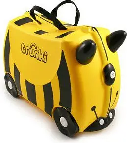 Valixhe ride-on për fëmijë Trunki Bee TRU0005, 18L, me rrota, e verdhë