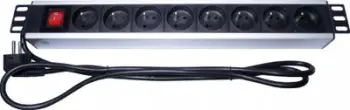 Panel rryme PremiumCord për rack 19", 1.5U, i zi