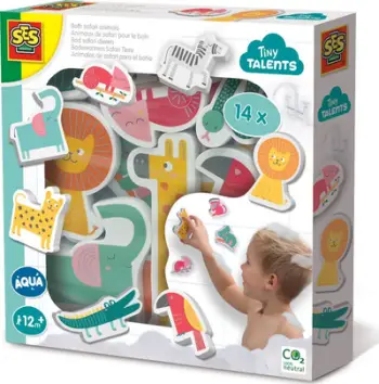 Set lodrash banjo Safari Animals, 14 figura shkumë, shumëngjyrëshe