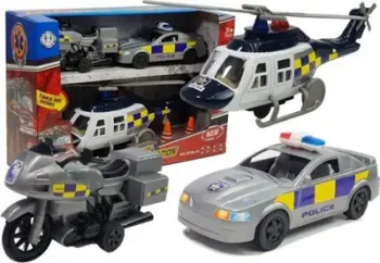 Set lodrash policie Lean Sport, mjete policore, drita dhe tinguj, bardh e blu