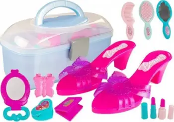Set loje bukurie Lean Sport Beauty, me valixhe, aksesorë grimi dhe flokësh, rozë