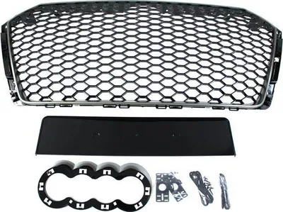 Grillë MTuning për Audi A4 B9 RS Style, ABS, satin black - 1