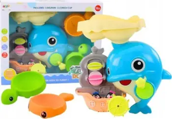 Set lodrash për banjo LEAN Toys Blue Dolphin 20147, për fëmijë mbi 18 muaj, blu