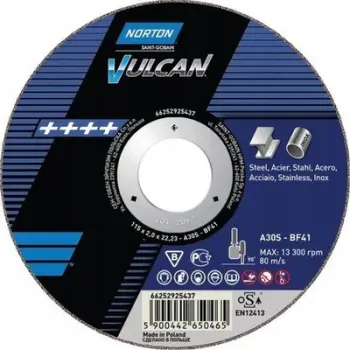 Disk prerës për çelik Norton Vulcan Corundum 300x3.5x32, max 5100 rpm, i zi