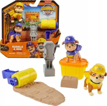 Set lodrash Spin Master Rubble &amp; Crew Build-It Figure Pack, figura 2 copë, rërë kinetike, shumëngjyrëshe