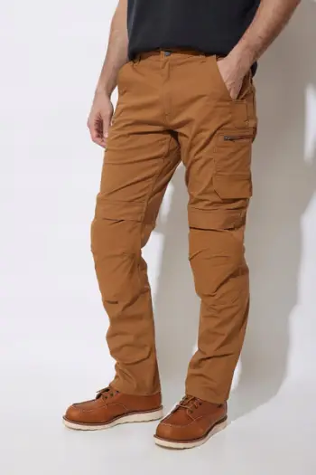 Pantallona pune Carhartt Rugged Flex, ripstop, shumë xhepa, kafe