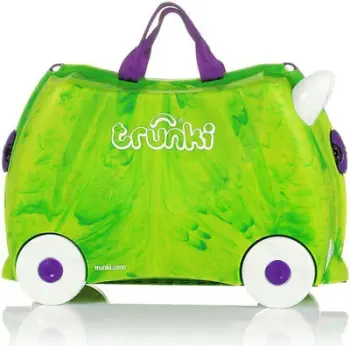 Valixhe udhëtimi për fëmijë Trunki Dudley Dinosaur, kabinë, plastike e fortë, jeshile