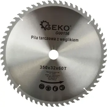 Disk rrethor GEKO 350mm, 60 dhëmbë, vrimë 32mm, metalik