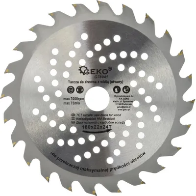 Disk rrethor prerës GEKO 180mm, 22mm, 24 dhëmbë karbidi - 1