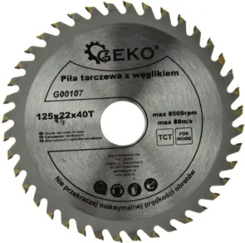 Disk sharrë GEKO, 125mm, 40 dhëmbë, majë karbidi