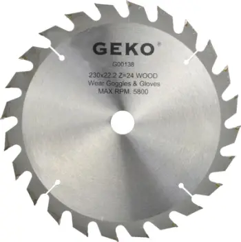 Disk sharrë GEKO, 230mm, 24 dhëmbë karbide, i argjendtë