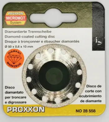 Disk prerës me diamant, 50 mm, për xham dhe qeramikë, i argjendtë