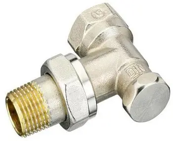 Valvul këndore Danfoss RLV S, 1/2" DN15, për radiatorë, e argjendtë