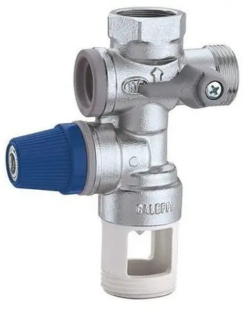 Grup sigurie për bojler Caleffi 3/4", sedilje inox, 10 bar, argjendtë