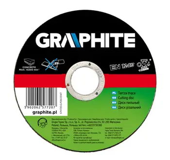 Disk prerës për gur Graphite 57H722, 125x1.6x22.2mm