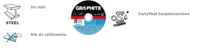 Disk prerës për metal Graphite 57H712, 350mm, 3.5mm, i zi - 2
