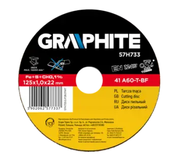 Disk prerës për metal Graphite 57H730, 115mm, për INOX, gri