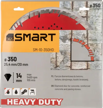Disk prerës me diamant SMART365 SM-10-350HD, 350mm, për beton, i argjendtë - 2