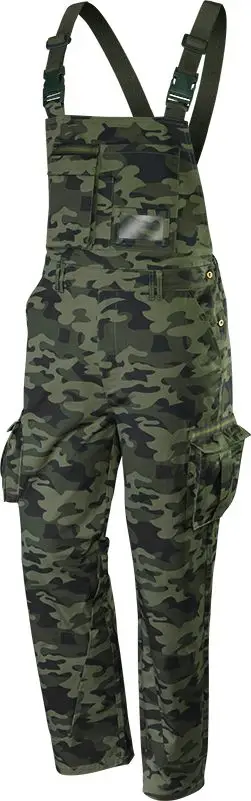 Pantallona pune Neo Work Bib CAMO, me tiranta, madhësia S, kamuflazh