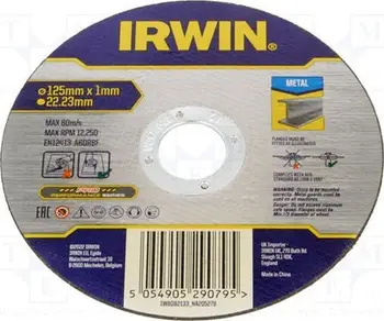 Disk prerës për metal Irwin, 125mm, 1.0mm, 22.23mm