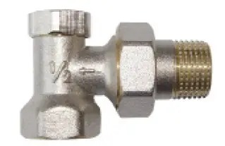 Valvul këndore radiator Invena CZ-51-K15, për tuba çeliku, 1/2", e argjendtë