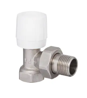 Valvul këndore radiatorësh Invena CZ-50-K15, për tuba çeliku 1/2", e bardhë