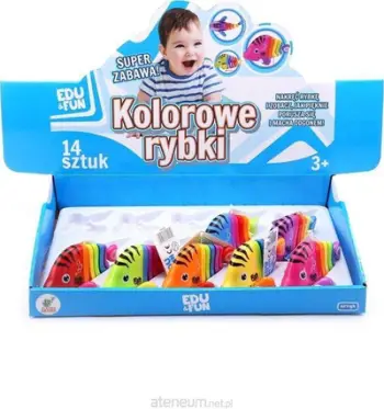 Set lodrash peshq plastik Edu&amp;Fun Colorful Fish Mix, mekanikë lëvizëse, 11cm, shumëngjyrësh