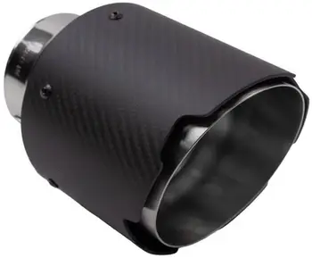 Grusht auspuhi universale Carbon, hyrje 76mm, dalje 114mm, i zi mat