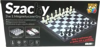 Set lojërash tavoline Pro Kids Chess 3in1 Magnetic, shah damë tavëll, magnetik, për fëmijë